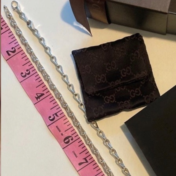 Authentic Gucci 5.5 mm wide vintage sterling silver chain +pendant unisex - Picture 14 of 15